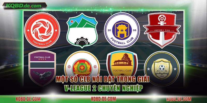 Một số CLB nổi bật trong giải V-League 2 chuyên nghiệp
